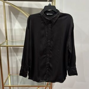 Zara Women’s shirt Zara black 100 viscose  size l. Good condition
